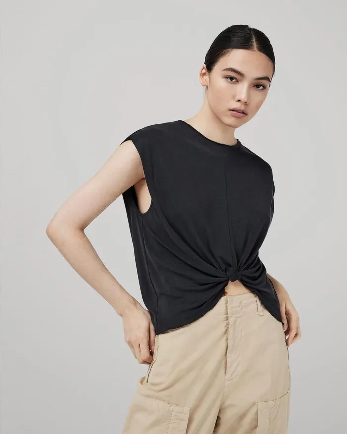Women TShirts Rag 038 Bone Jenna Tee Black