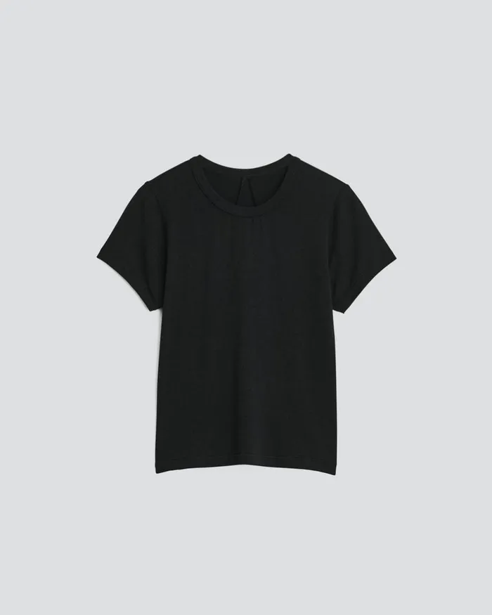 Women TShirts Rag 038 Bone Luca Short Sleeve Baby Tee Black