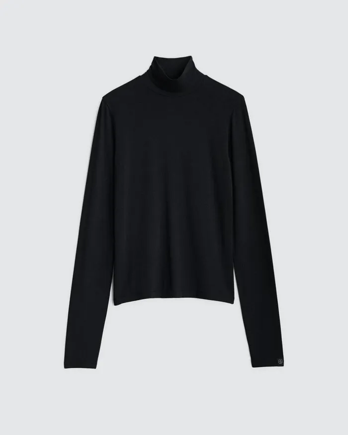Women TShirts Rag 038 Bone Luca Turtleneck Black