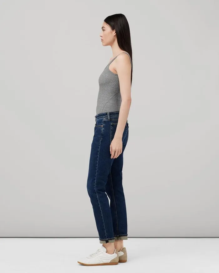 Women TShirts Rag 038 Bone The Essential Rib Scoopneck Tank Heather Grey