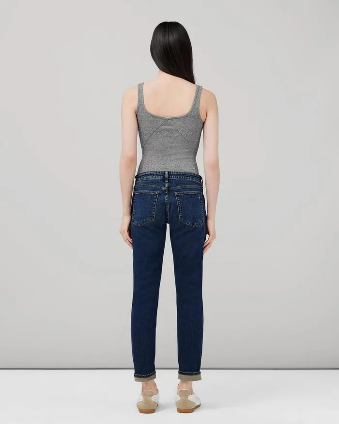 Women TShirts Rag 038 Bone The Essential Rib Scoopneck Tank Heather Grey