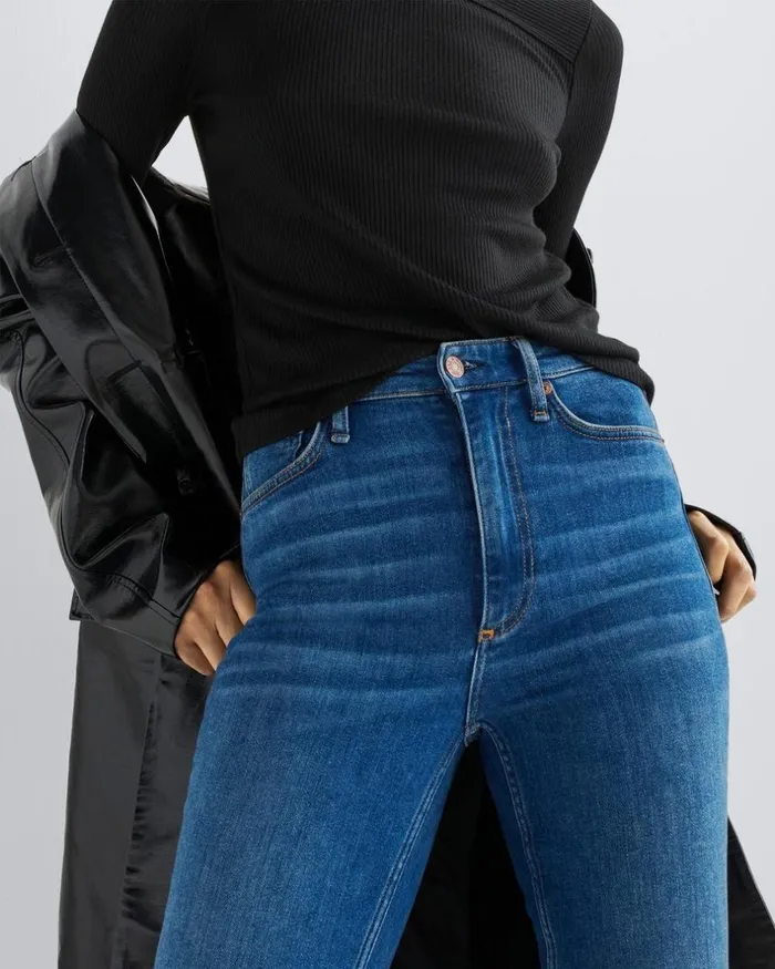 Women TShirts Rag 038 Bone The Knit Rib Paneled Crew Black