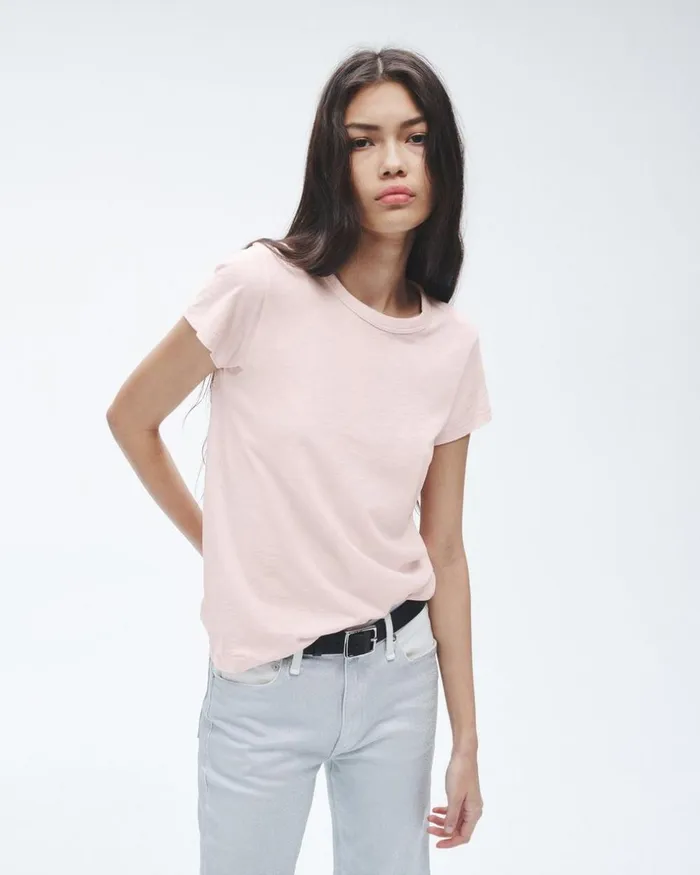 Women TShirts Rag 038 Bone The Slub Tee Blush