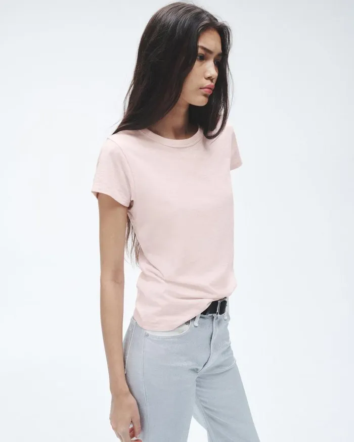 Women TShirts Rag 038 Bone The Slub Tee Blush