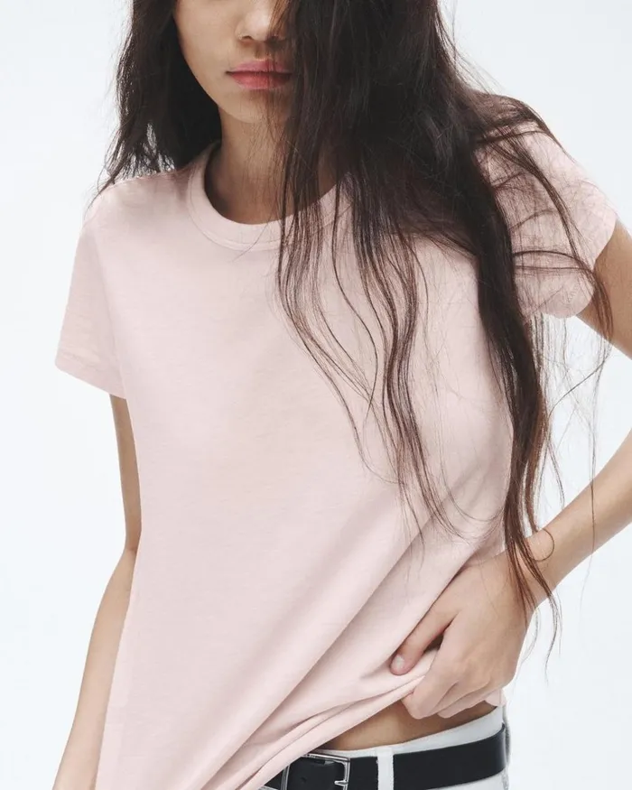 Women TShirts Rag 038 Bone The Slub Tee Blush