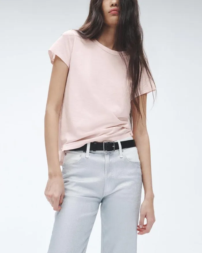 Women TShirts Rag 038 Bone The Slub Tee Blush