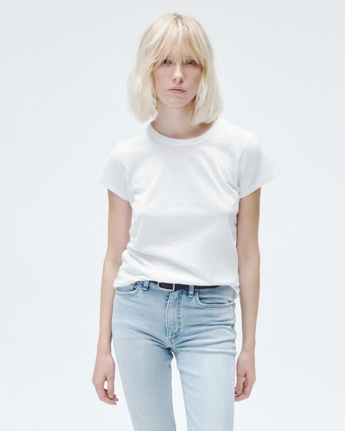 Women TShirts Rag 038 Bone The Slub Tee Bright White