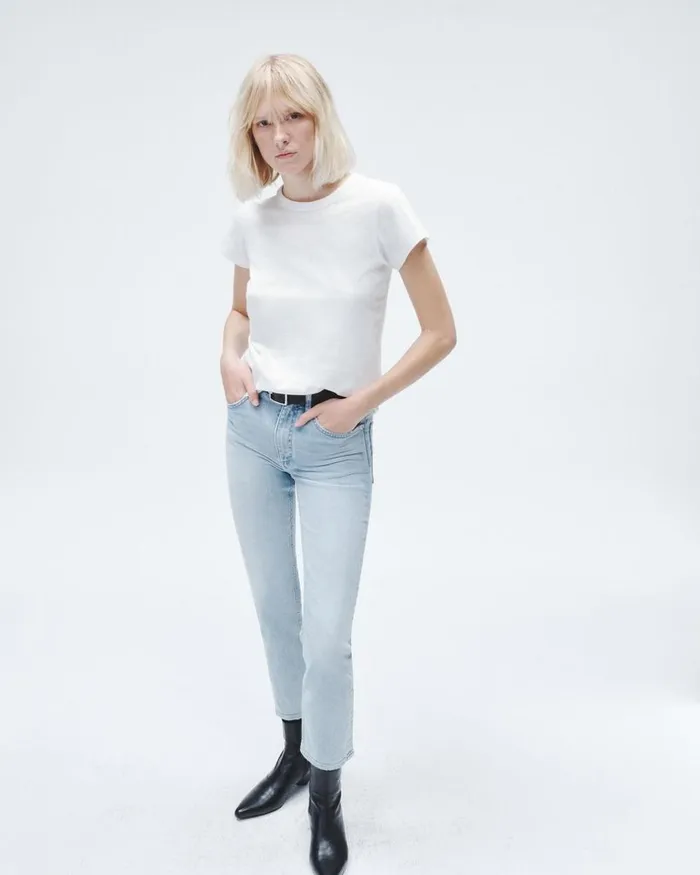 Women TShirts Rag 038 Bone The Slub Tee Bright White