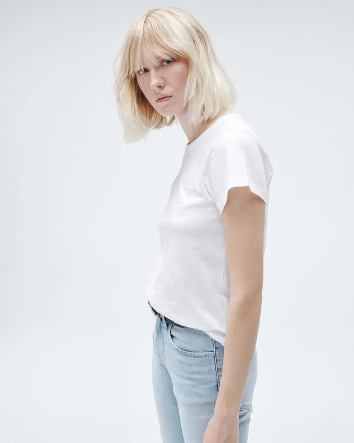 Women TShirts Rag 038 Bone The Slub Tee Bright White