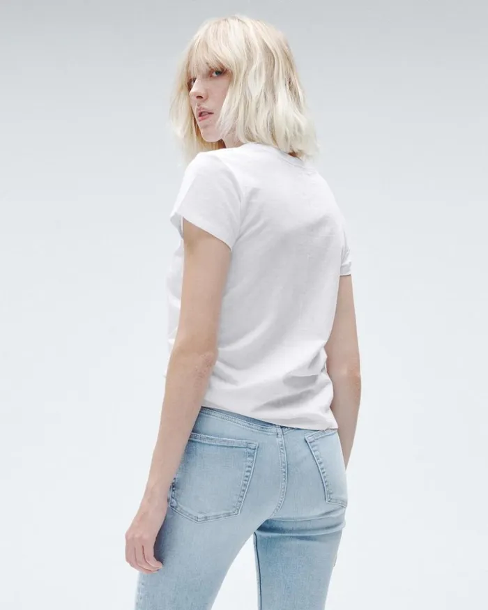 Women TShirts Rag 038 Bone The Slub Tee Bright White