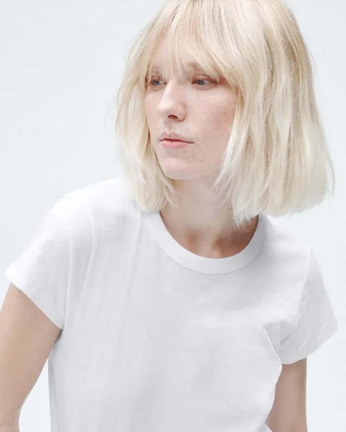 Women TShirts Rag 038 Bone The Slub Tee Bright White
