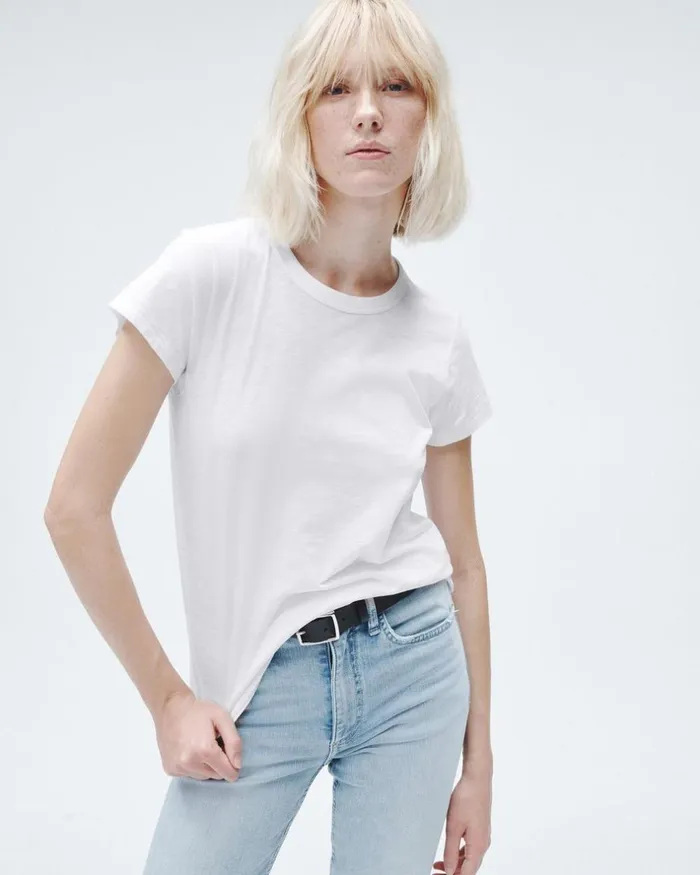 Women TShirts Rag 038 Bone The Slub Tee Bright White