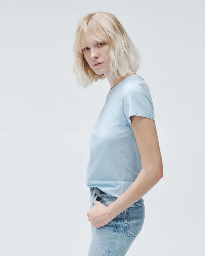 Women TShirts Rag 038 Bone The Slub Tee Raindrop
