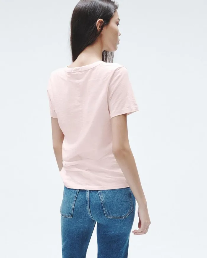 Women TShirts Rag 038 Bone The Slub Vee Blush