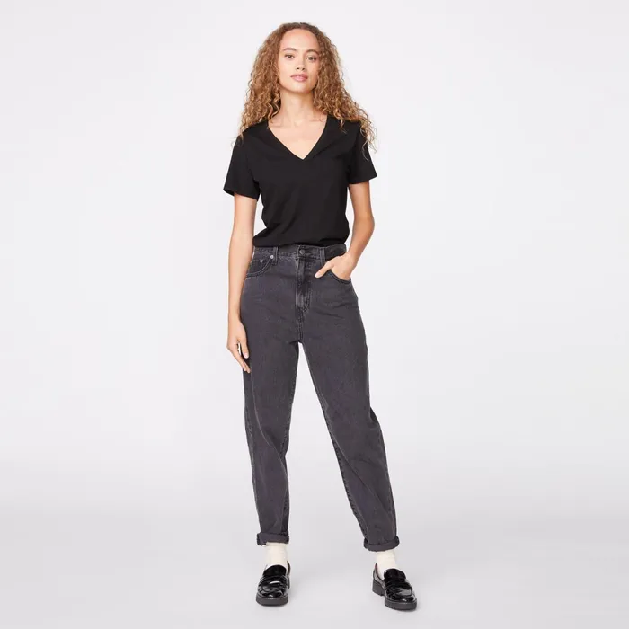 Women Tees MONROW 90039s V Neck Black