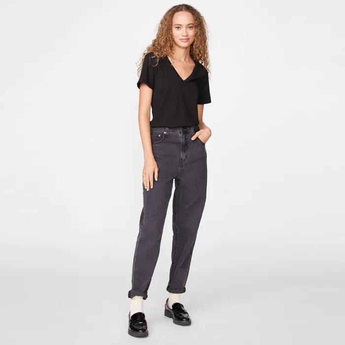 Women Tees MONROW 90039s V Neck Black