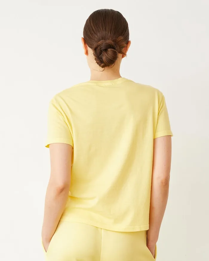 Women Tees MONROW Basic Crew Neck Tee Lemon