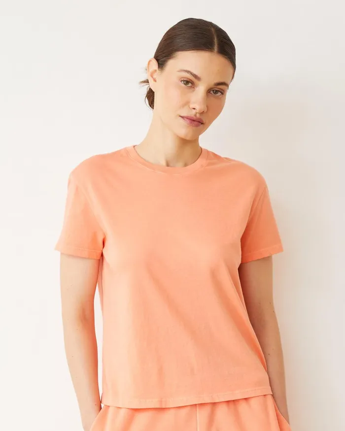 Women Tees MONROW Basic Crew Neck Tee Sorbet