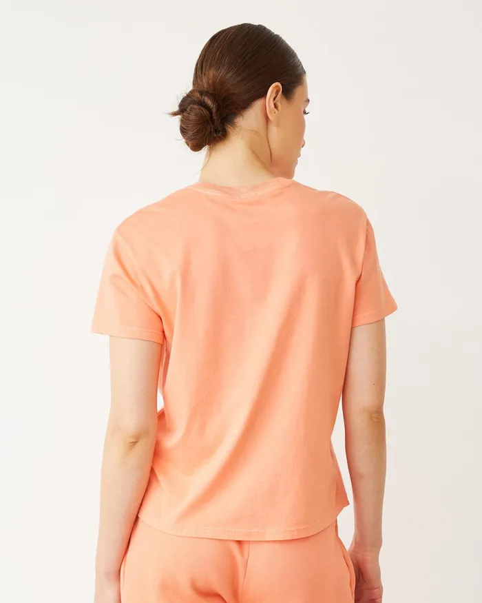 Women Tees MONROW Basic Crew Neck Tee Sorbet