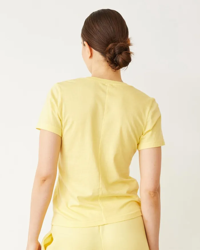Women Tees MONROW Basic V Neck Lemon