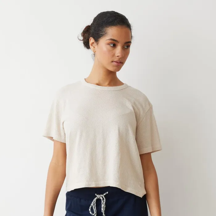 Women Tees MONROW Mesh Athletic Tee Bone