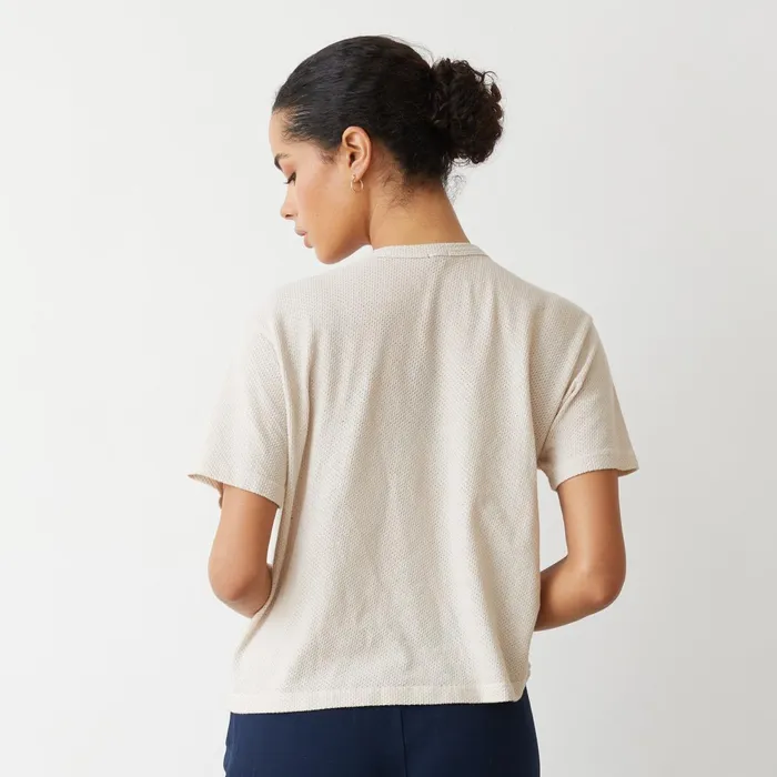 Women Tees MONROW Mesh Athletic Tee Bone