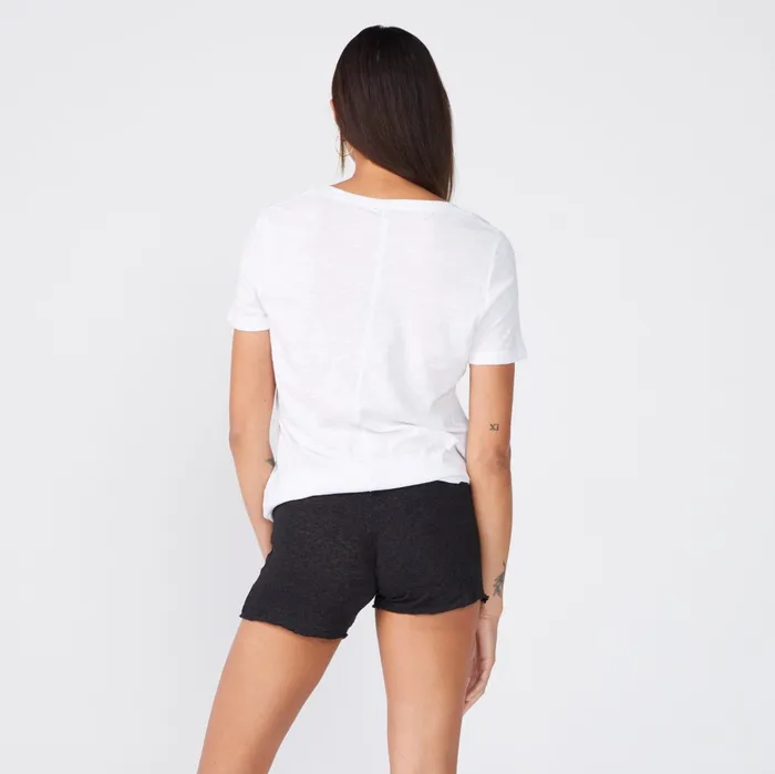 Women Tees MONROW Textured TriBlend Relaxed Crew Neck Tee White