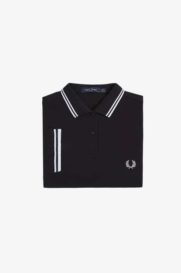 Women The Fred Perry Shirt Fred Perry G3600 Blackwhitewhite