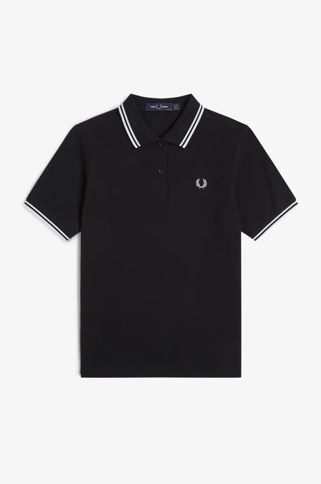 Women The Fred Perry Shirt Fred Perry G3600 Blackwhitewhite