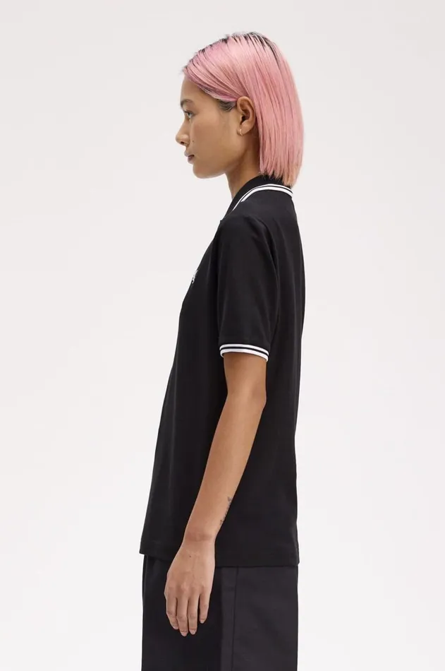 Women The Fred Perry Shirt Fred Perry G3600 Blackwhitewhite