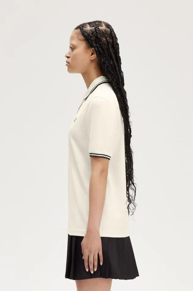 Women The Fred Perry Shirt Fred Perry G3600 Ecrumetallic Blackmetallic Black