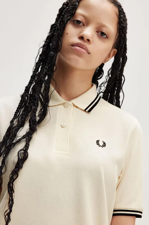 Women The Fred Perry Shirt Fred Perry G3600 Ecrumetallic Blackmetallic Black