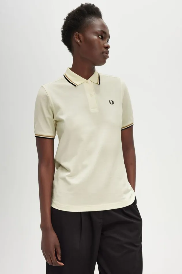 Women The Fred Perry Shirt Fred Perry G3600 Ecruwarm Stoneblack