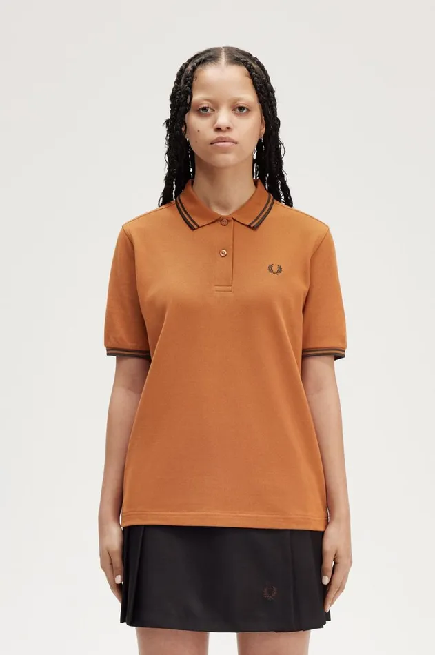 Women The Fred Perry Shirt Fred Perry G3600 Marmaladeblackblack