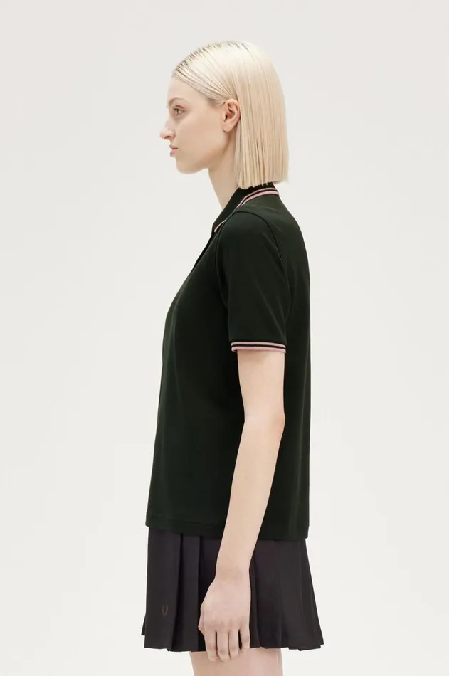 Women The Fred Perry Shirt Fred Perry G3600 Night Greendark Pinkdark Pink