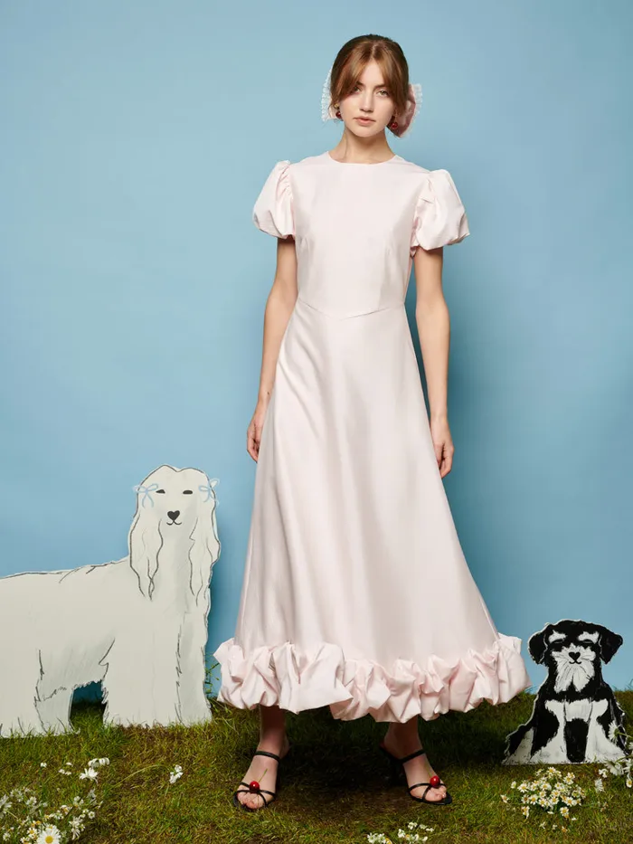 Women Tilly Taffeta Midi Dress Pale Pink Sister Jane Dresses