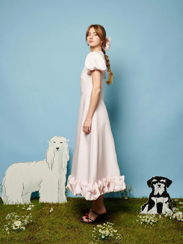 Women Tilly Taffeta Midi Dress Pale Pink Sister Jane Dresses