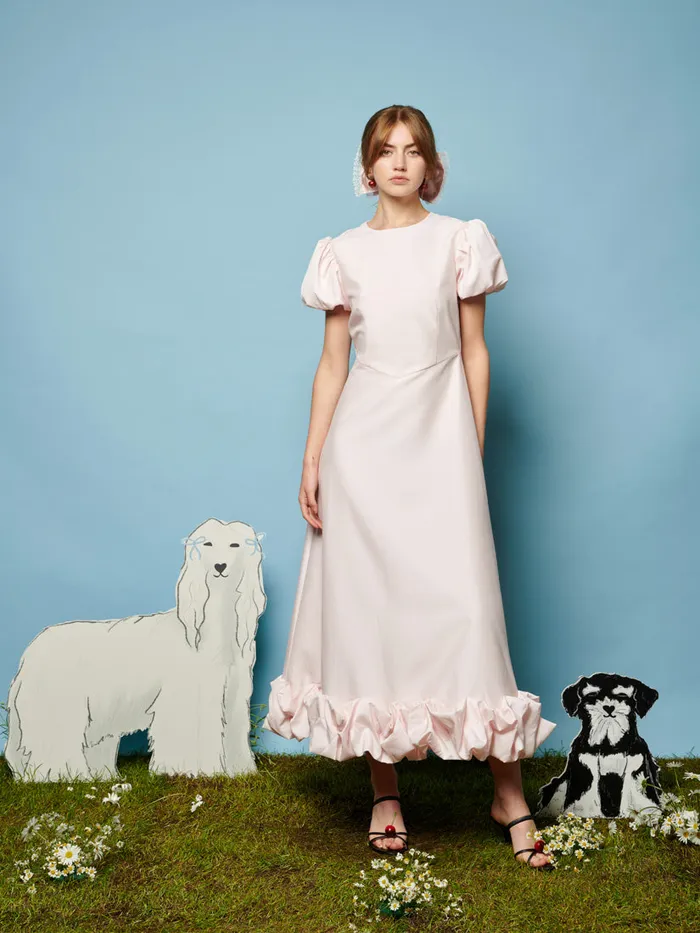 Women Tilly Taffeta Midi Dress Pale Pink Sister Jane Dresses
