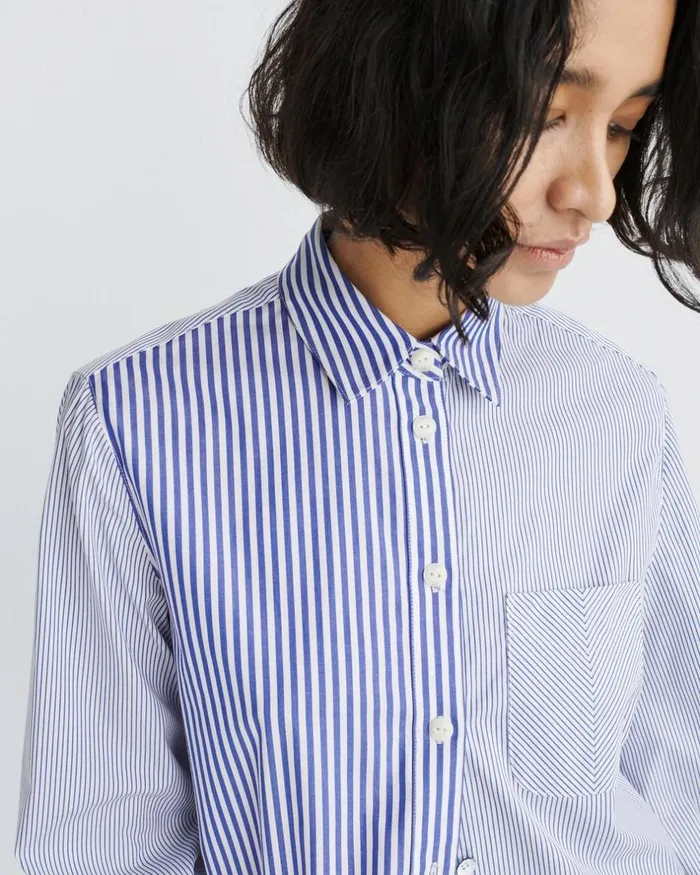 Women Tops Rag 038 Bone Maxine Cotton Poplin Shirt Blumlti