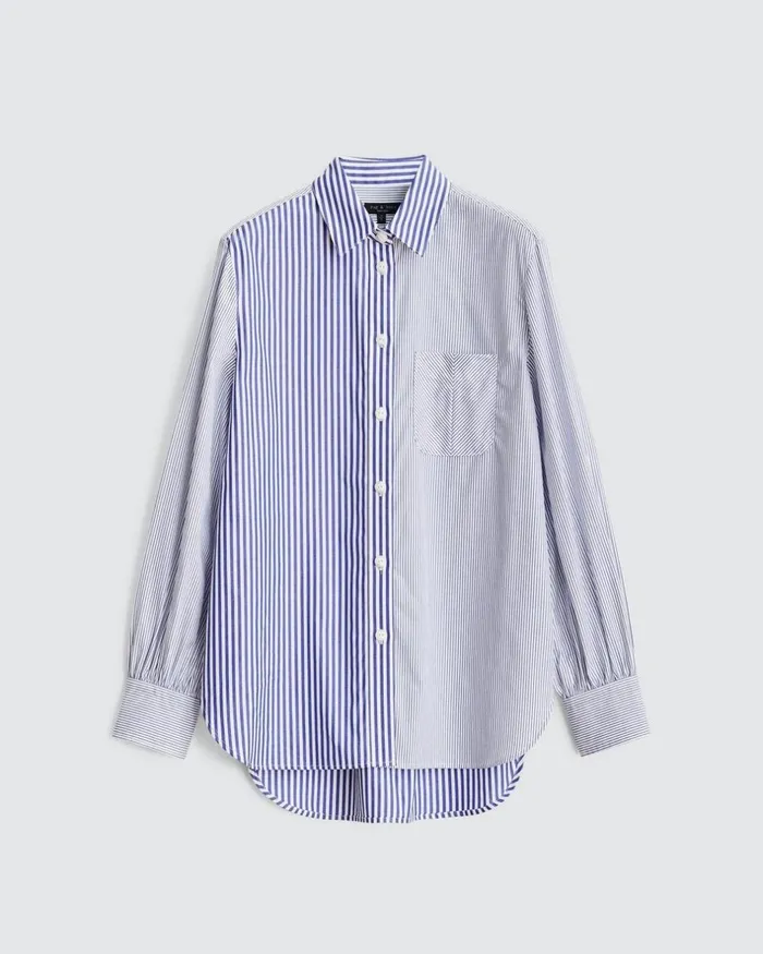 Women Tops Rag 038 Bone Maxine Cotton Poplin Shirt Blumlti