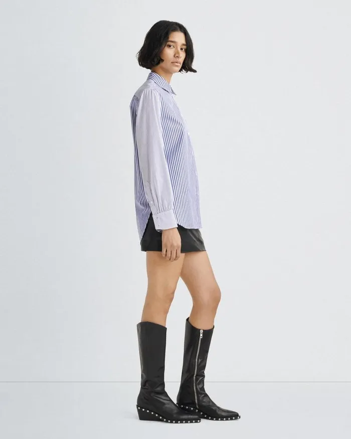 Women Tops Rag 038 Bone Maxine Cotton Poplin Shirt Blumlti
