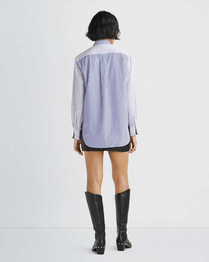 Women Tops Rag 038 Bone Maxine Cotton Poplin Shirt Blumlti