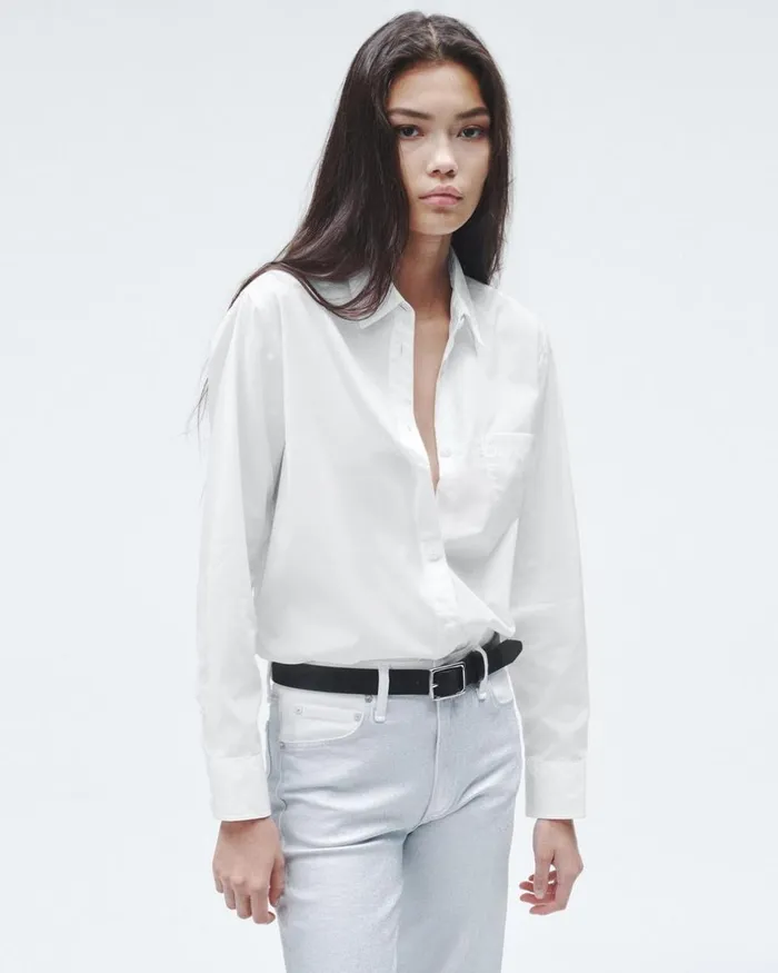 Women Tops Rag 038 Bone Maxine Cotton Poplin Shirt White