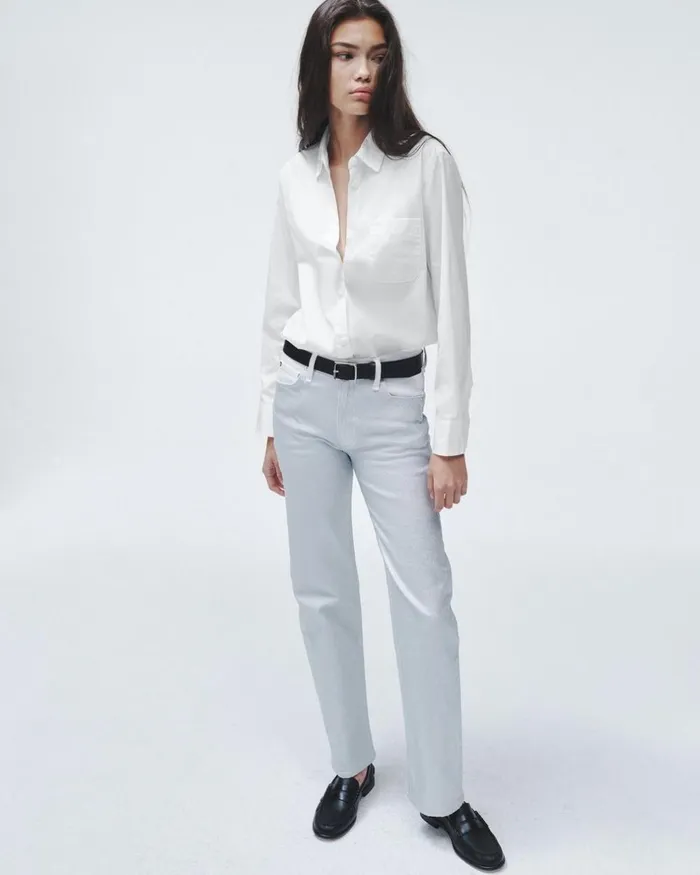 Women Tops Rag 038 Bone Maxine Cotton Poplin Shirt White