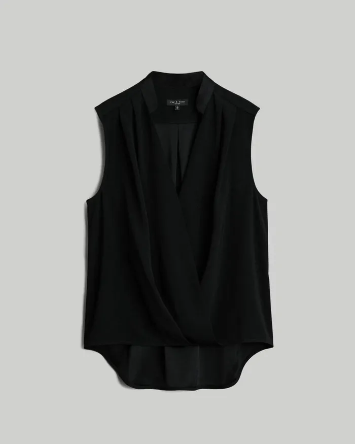Women Tops Rag 038 Bone Meredith Satin Blouse Black