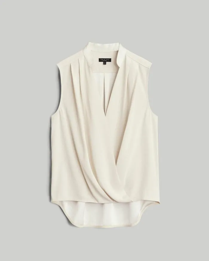 Women Tops Rag 038 Bone Meredith Satin Blouse Ivory