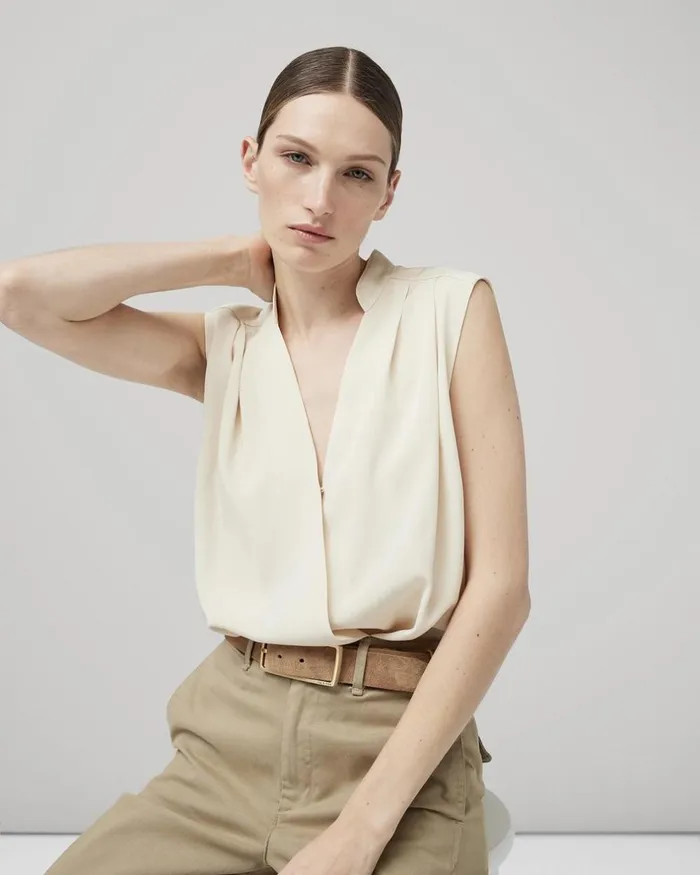 Women Tops Rag 038 Bone Meredith Satin Blouse Ivory