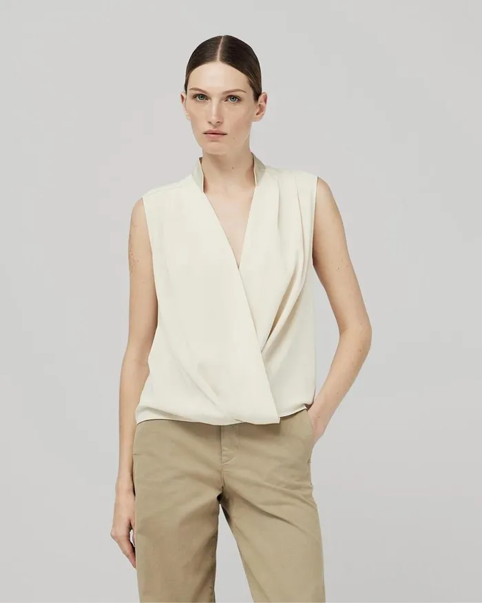 Women Tops Rag 038 Bone Meredith Satin Blouse Ivory