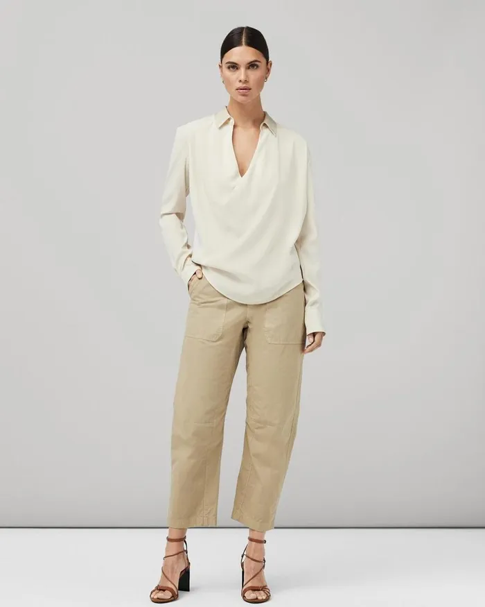 Women Tops Rag 038 Bone Phillipa Satin Blouse Ivory