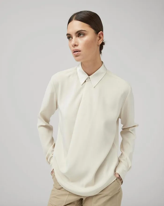 Women Tops Rag 038 Bone Phillipa Satin Blouse Ivory